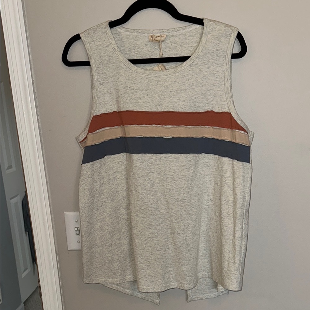 Casual Sleeveless Top with Stripes